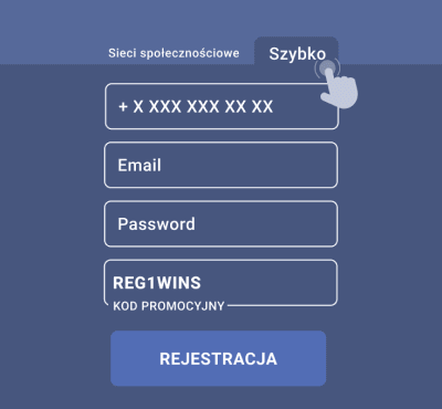 Rejestracja według e-mail i numeru telefonu